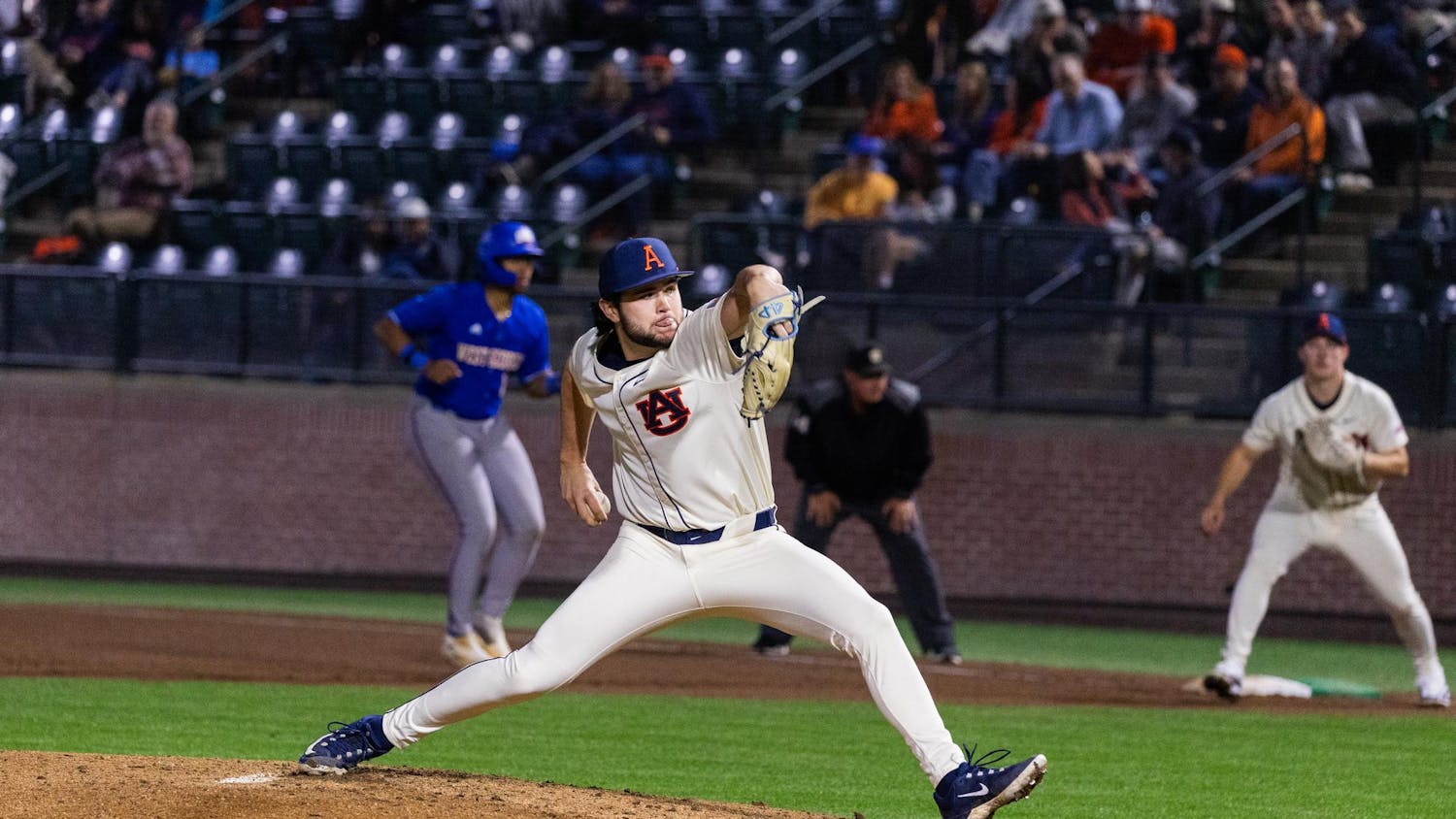 Drew Whalen fires home against UWG on Feb. 25, 2026.