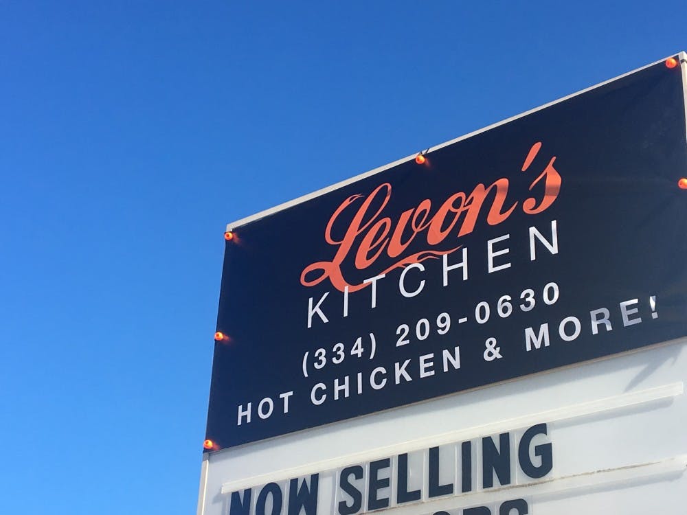 Levon's Kitchen sign sits along Webster Road on Sunday, Oct. 21, 2018, in Auburn, Ala.