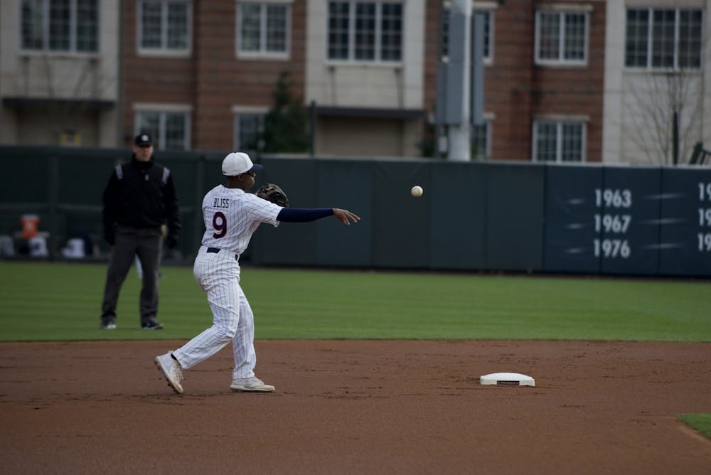 Ryan Bliss (9) throws the ball to first base in Auburn Baseball vs. Wright State on Feb. 28, 2020 in Auburn, AL