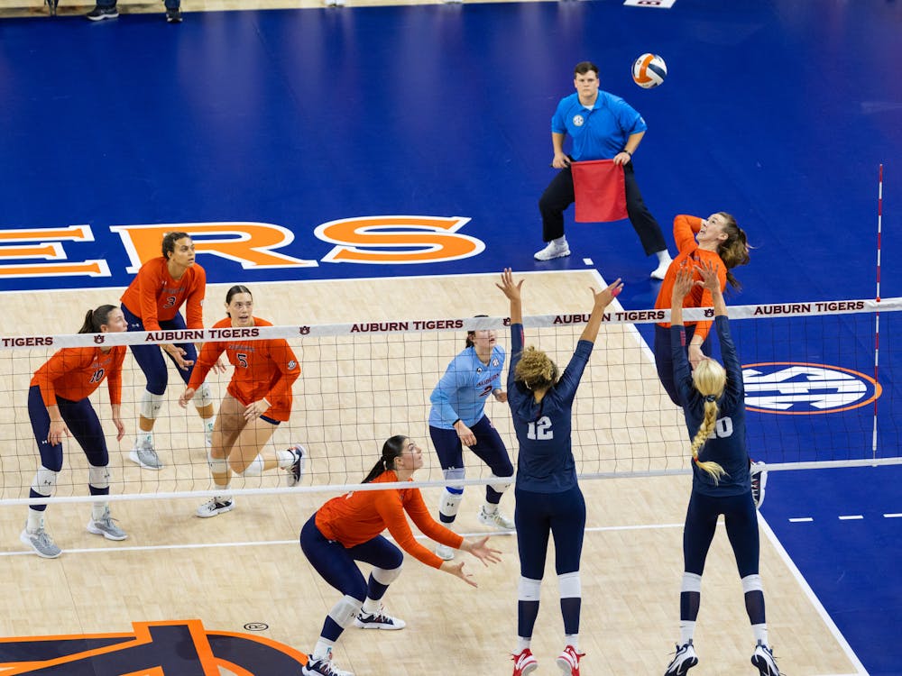 #1 Madison Scheer readying a spike versus Ole Miss