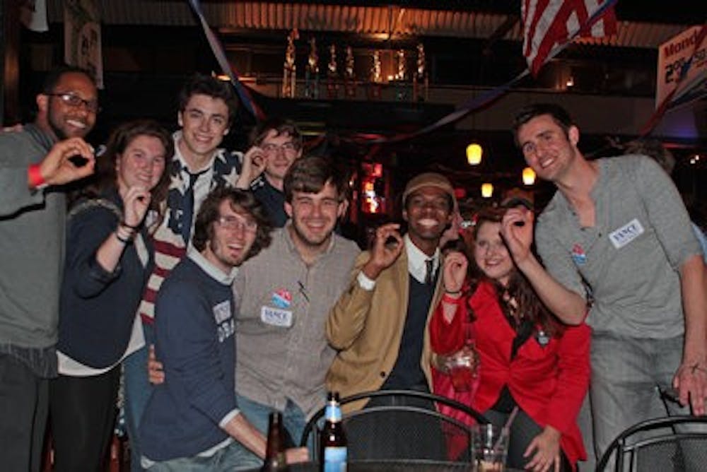 The College Democrats celebrate Obama's reelection as president.