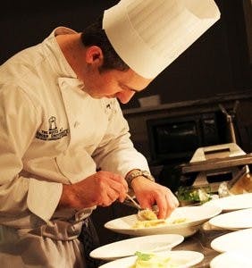 Sous chef Garry Anderson prepares pasta for dinner rush at Ariccia. (Emily Morris / ASSISTANT PHOTO EDITOR)