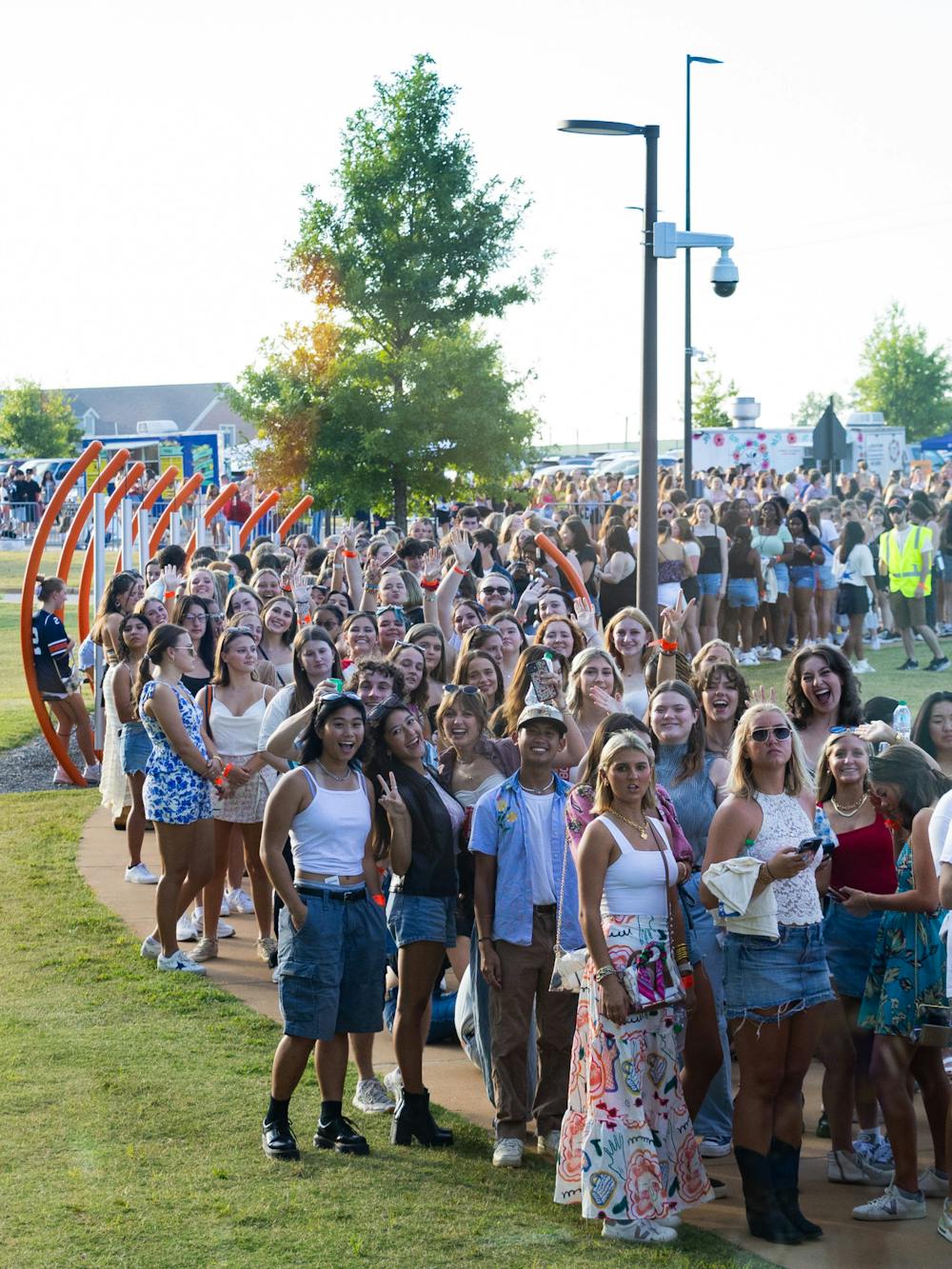 Students line up outside the Gouge Performing Arts Center before UPC's Fall Concert on August 24, 2024.