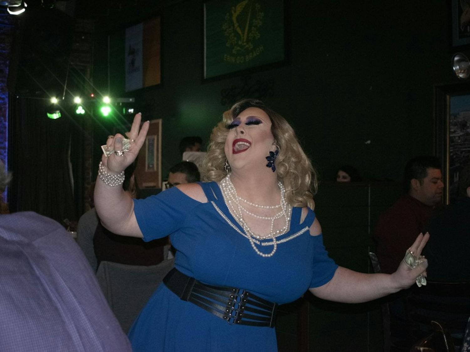 BY MIKAYLA BURNS - Colana Bleu performs at the Pride on the Plains drag dinner on Feb. 2, 2019, in Auburn, Ala..jpg