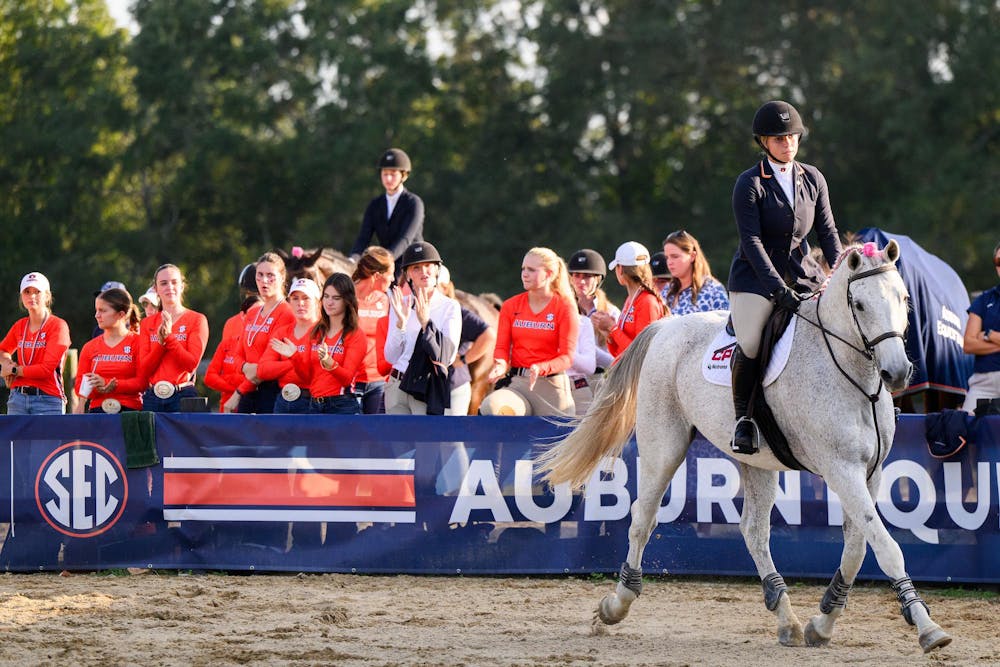 AUBURN, AL - OCTOBER 17 -  during the game between the #3 Auburn Tigers and the Berry Vikings at Auburn University Equestrian Center in Auburn, AL on Friday, Oct. 17, 2025.
Photo by Olivia Amason/Auburn Tigers