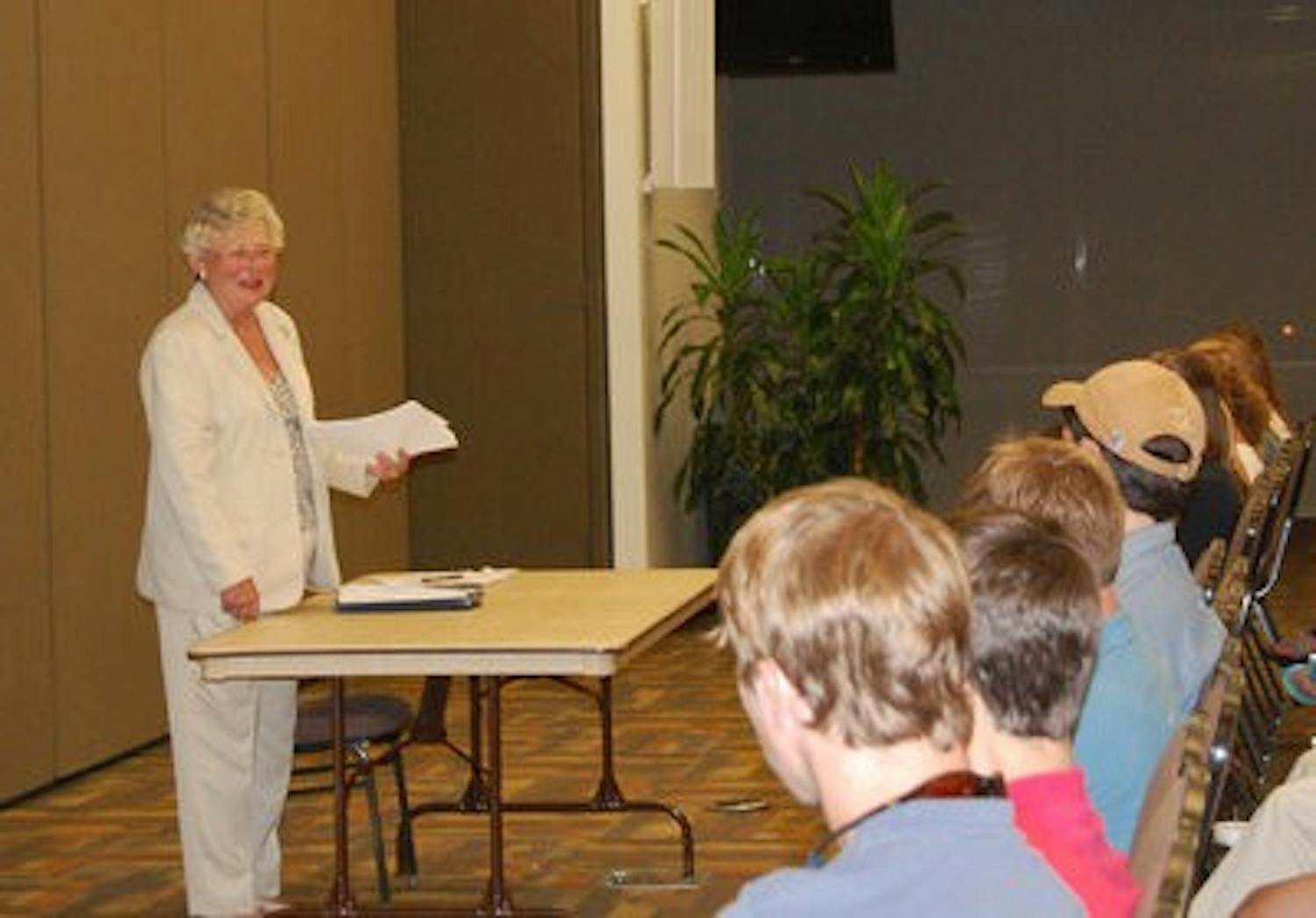 Auburn alumna Lt. Gov. Kay Ivey speaks to a group in the Student Center last September. (Elizabeth Bonner / WRITER)