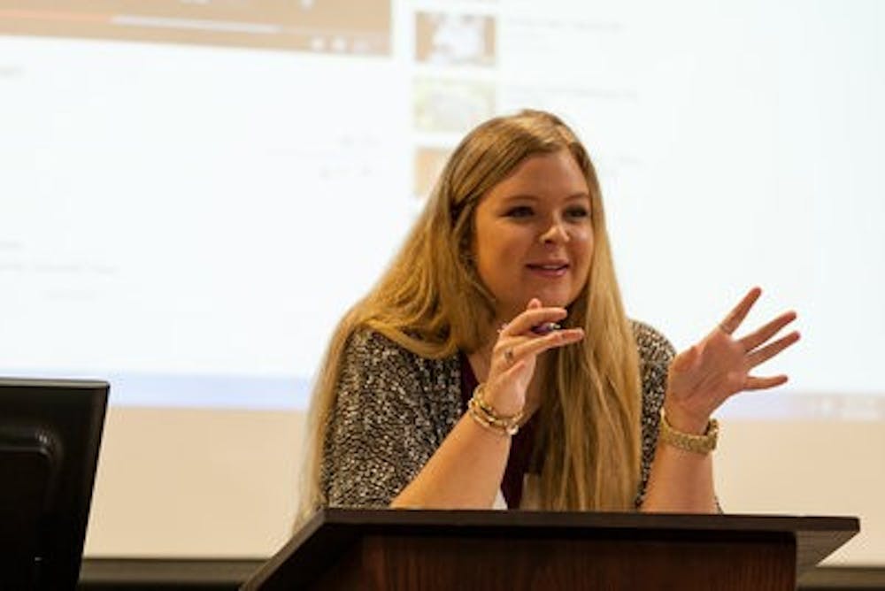 Adamson's responsibilities as a graduate teaching assistant include setting up the lectures for the day, getting the classroom in order and pulling up whatever visual aids are necessary.