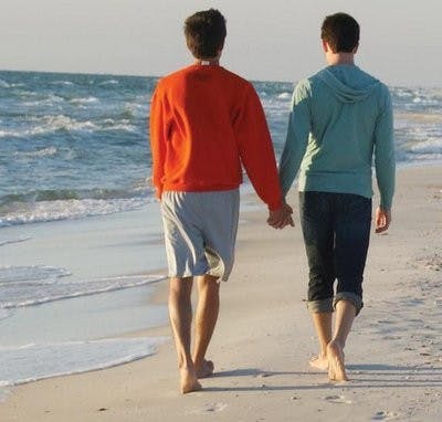 Forrest Cortes, left, senior in biomedical sciences and Brandon Patterson, a graduate student, are in a committed relationship. (Courtesy of Forrest Cortes)