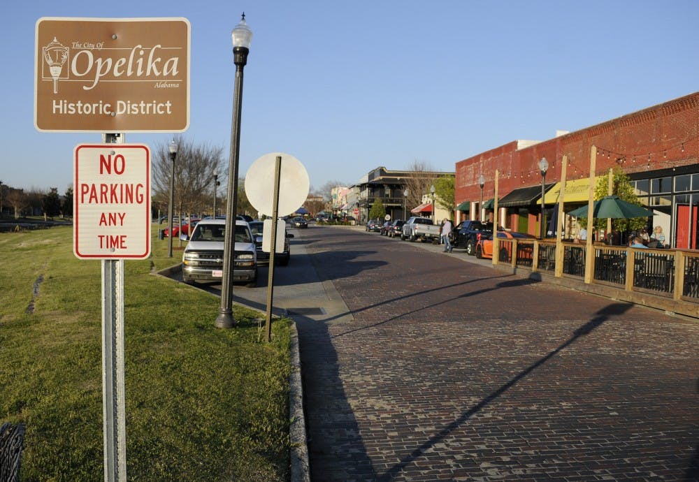 <p>Several new businesses line the streets in downtown Opelika.</p>