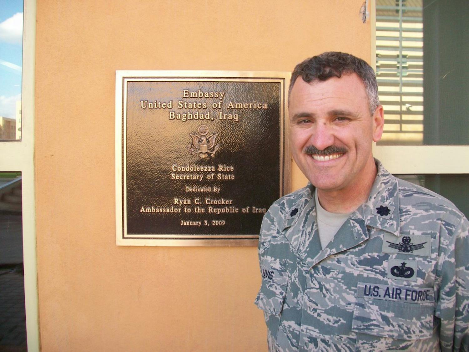 Lt. Col. Charles Elvis Davis III at the U.S. Embassy, "on my last day in Baghdad's International Zone, my home neighborhood for both tours, just a few days before I departed Iraq for the final time, late March 2010."