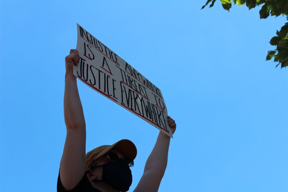 <p>Sights from Toomer's Corner protest for justice for George Floyd on May 31, 2020.</p>