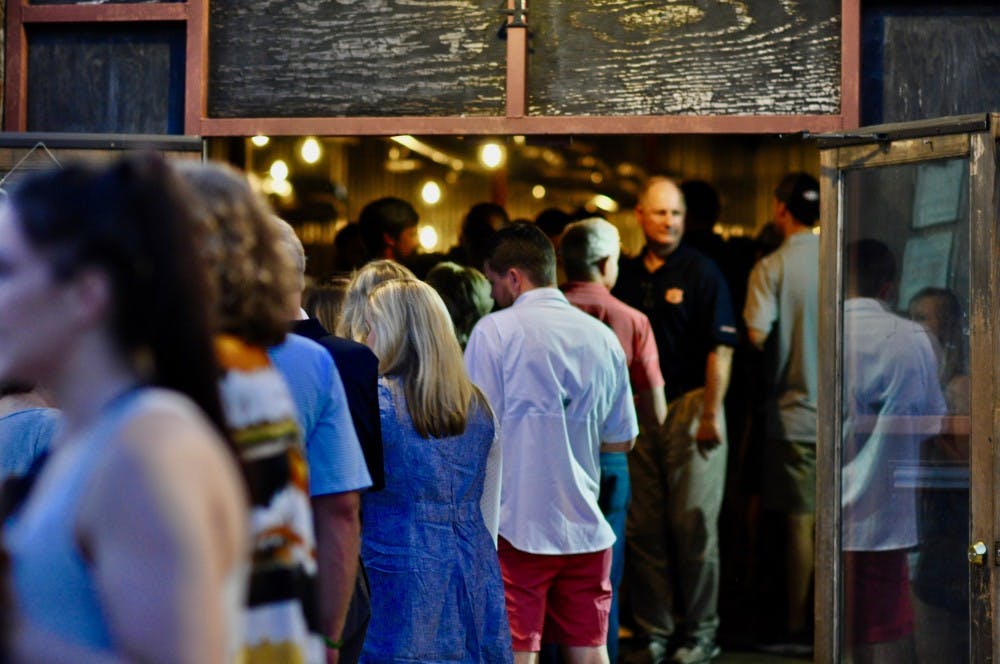 A line out the door of the Red Clay Brewing Company for the Red Clay Oyster Fest on Tuesday, Sept. 18, 2018 in Auburn, Ala.