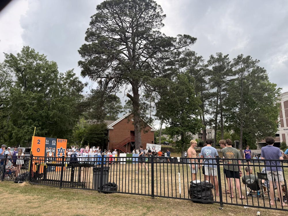 Romo Cup wiffle ball game in the yard behind Auburn Sigma Nu fraternity