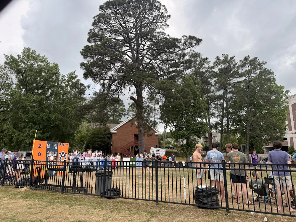 Romo Cup wiffle ball game in the yard behind Auburn Sigma Nu fraternity