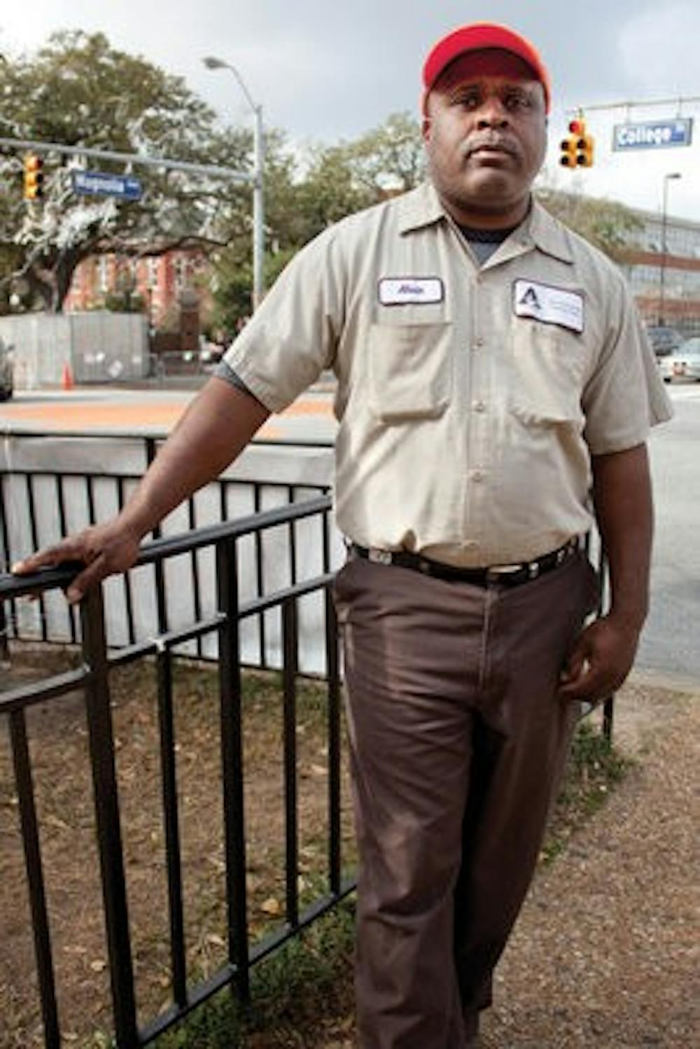Alvin Willis has been working for the city of Auburn for 20 years. He leads the Toomer's Corner cleanup team and keeps the streets downtown clean daily. (Emily Adams / photo editor)