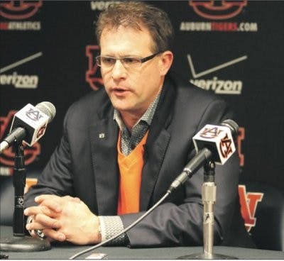 Malzahn addresses recruiting after the Auburn Kentucky basketball game. (Katherine McCahey / ASSISTANT PHOTO EDITOR)