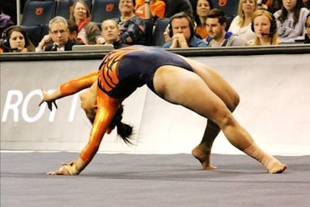 Auburn's MJ Rott performs her floor routine against Missouri. (Contributed by Danielle Long)