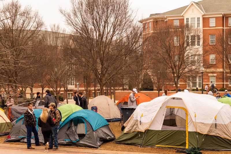 More than 24 hours before tipoff, students began setting up camp for Auburn's Saturday game against Kentucky.