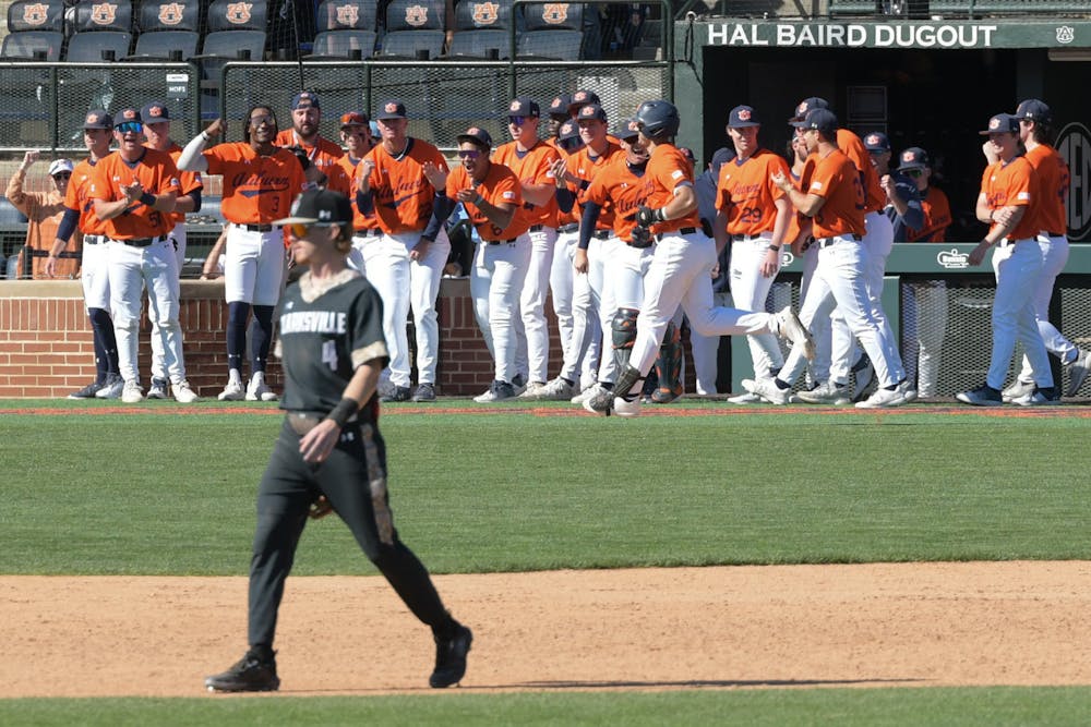<p>Gavin Miller (#11) celebrates homerun with teammates against Austin Peay State on March 10th 2024</p>