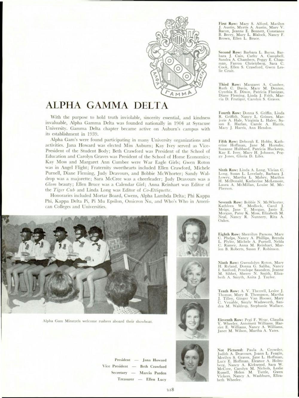 Alpha Gamma Delta 1967 Jpg The Auburn Plainsman