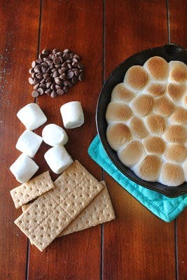 S'mores can be cooked in a pan without a fire.