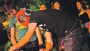 One half of Dead?Wait! and John McMeans of H.Y.D.R.A. performing last semester at Pebble Hill. (Courtesy of Daniel Oramas)