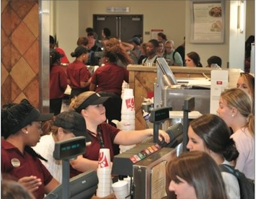 Lines at the Student Center Chick-Fil-A are known to stretch throughout the building.