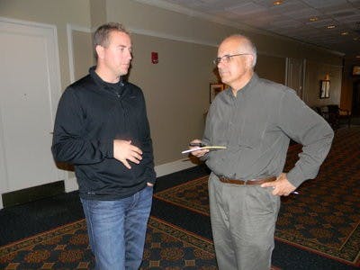 Plainsman adviser John Carvalho interviews ESPN analyst Kirk Herbstreit before the Iron Bowl. (Coleman McDowell / ASSOCIATE SPORTS EDITOR)