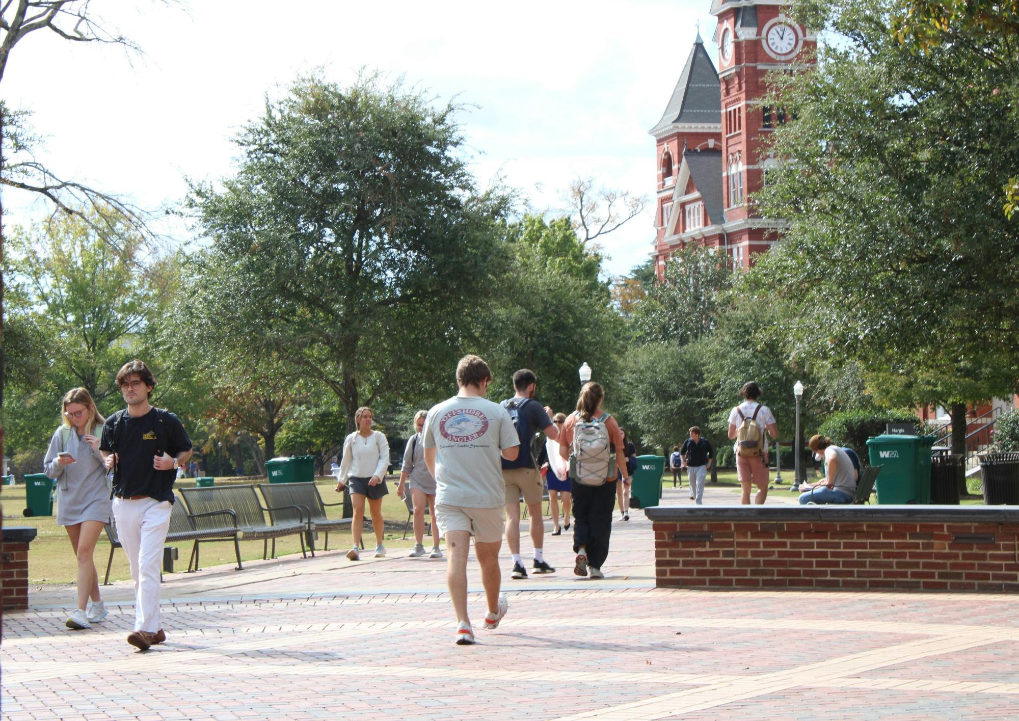 Pedestrians by Samford Hall