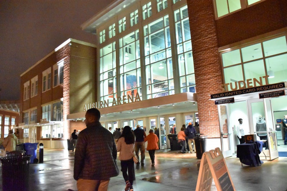 People walk into the Auburn Arena for a basketball game&nbsp;on Wednesday, Feb.&nbsp;7, 2018, in Auburn, Ala.