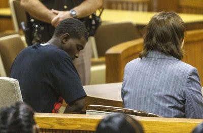 Leonard in his first court appearance in Lee County. (Courtesy of Vasha Hunt, OA News)