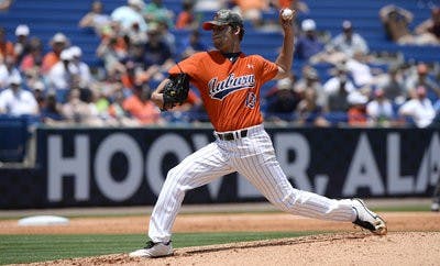 Auburn pitcher Conner Kendrick against Alabama, Tuesday, May 21, 2013 in Hoover, Ala. Contributed by Todd Van Emst