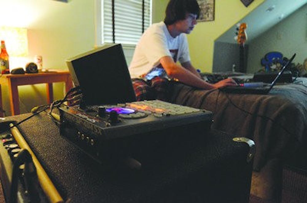 Jackson Gafford is in the beginning stages of putting his songs together. (Photo by Sarah May | Assistant Photo Editor)