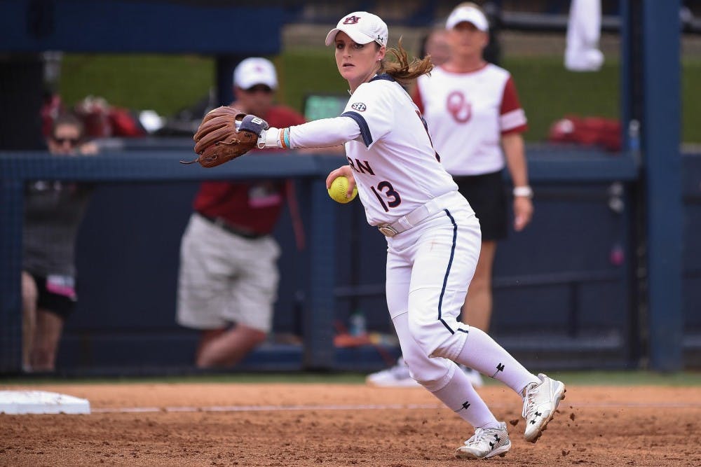 Kasey Cooper (13).Auburn softball vs Oklahoma during the NCAA Super Regional on Saturday, May 27, 2017, in Auburn, Ala. Dakota Sumpter/Auburn Athletics