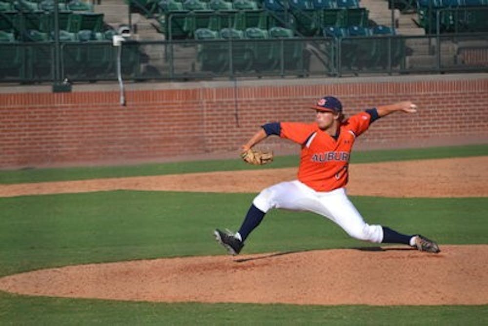 Michael O'Neal throws a pitch during a fall scrimmage last October. (Contributed by Sarah May)