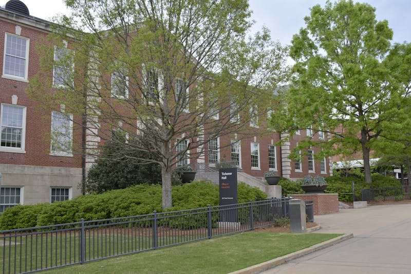 Tichenor Hall, which is home to Auburn University's College of Liberal Arts, on March 31, 2020 in Auburn, Ala.