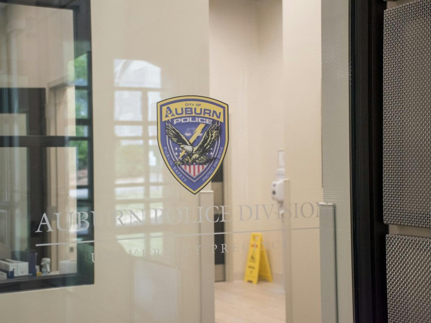 The door to the Auburn Police Division on Friday, April 6, 2018, in Auburn, Ala.