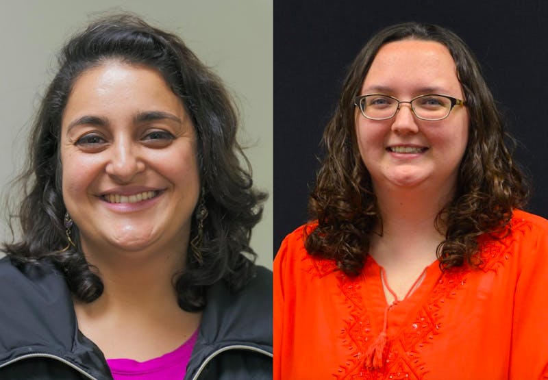 Vanessa Falcao, left, and Rachel Prado, right, are lecturers in the College of Sciences and Mathematics.
