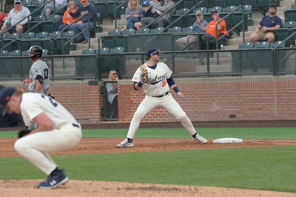 <p>Cooper McMurray (#26) has an forced error against Austin Peay State on March 9th 2024</p>