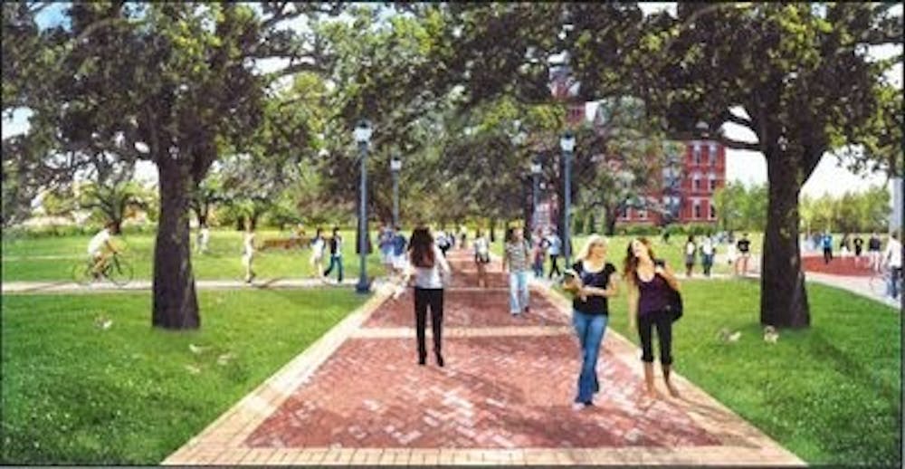A rendering of Samford Park with the new oaks. (Contributed by Auburn University)