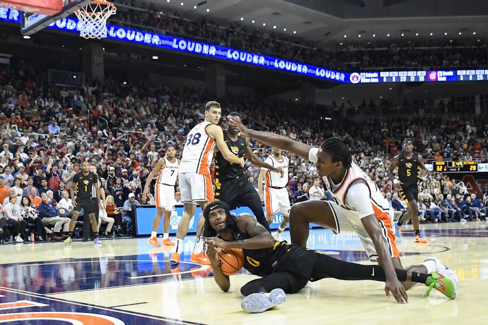 Bethune-Cookman guard/forward Jakobi Heady (0) signals for a timeout during a matchup between the Auburn Tigers and the Bethune-Cookman Wildcats in Neville Arena on Monday, Nov. 3, 2025.