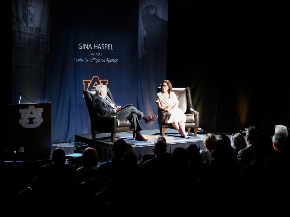 CIA Director Gina Haspel takes questions at The Hotel at Auburn University on Thursday, April 18, 2019 in Auburn, Ala.