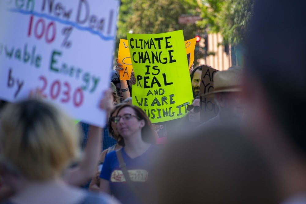 <p>East Alabama Climate Coalition protest in Opelika, Ala. on Friday, Sept. 20.&nbsp;</p>