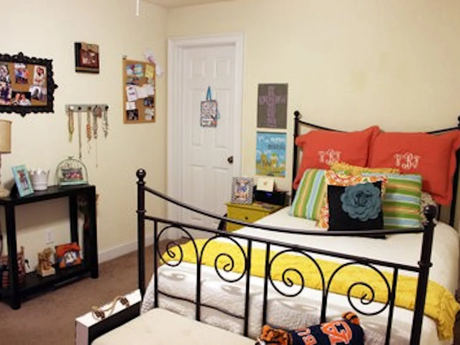 Victoria Beasley decorates her room at Eagle's Landing on Longleaf Drive to fit her style.