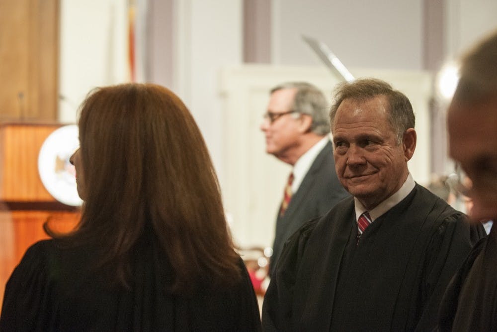 Alabama Chief Justice Roy Moore attends the January 2016 State of the State Address.