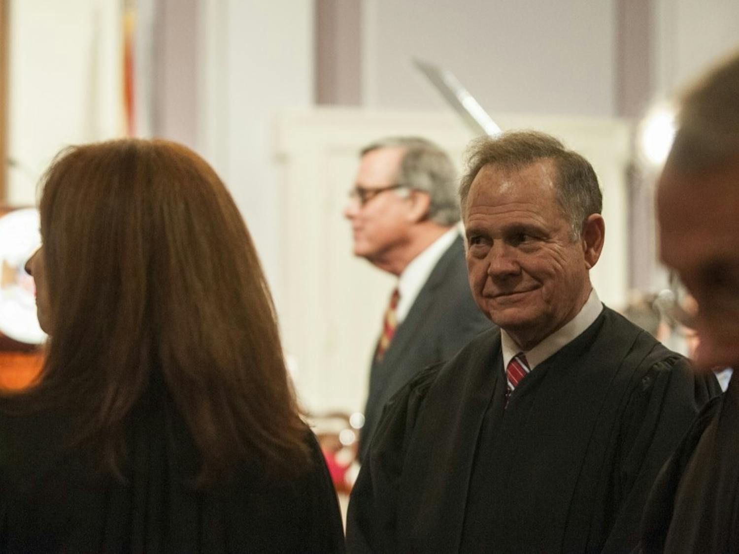 Alabama Chief Justice Roy Moore attends the January 2016 State of the State Address.