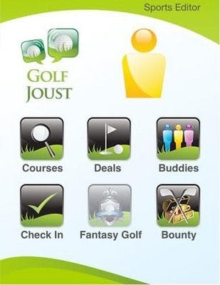 The home page of the Golf Joust application for the iPhone.