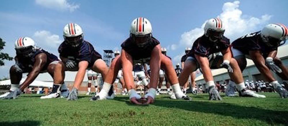 The offensive line is one of the main areas Gus Malzahn and his staff will have to focus on in the offseason as last year's line ranked 110th in sacks allowed and 78th in rushing offense. (Todd Van Emst / AUBURN ATHLETICS PHOTOGRAPHER)