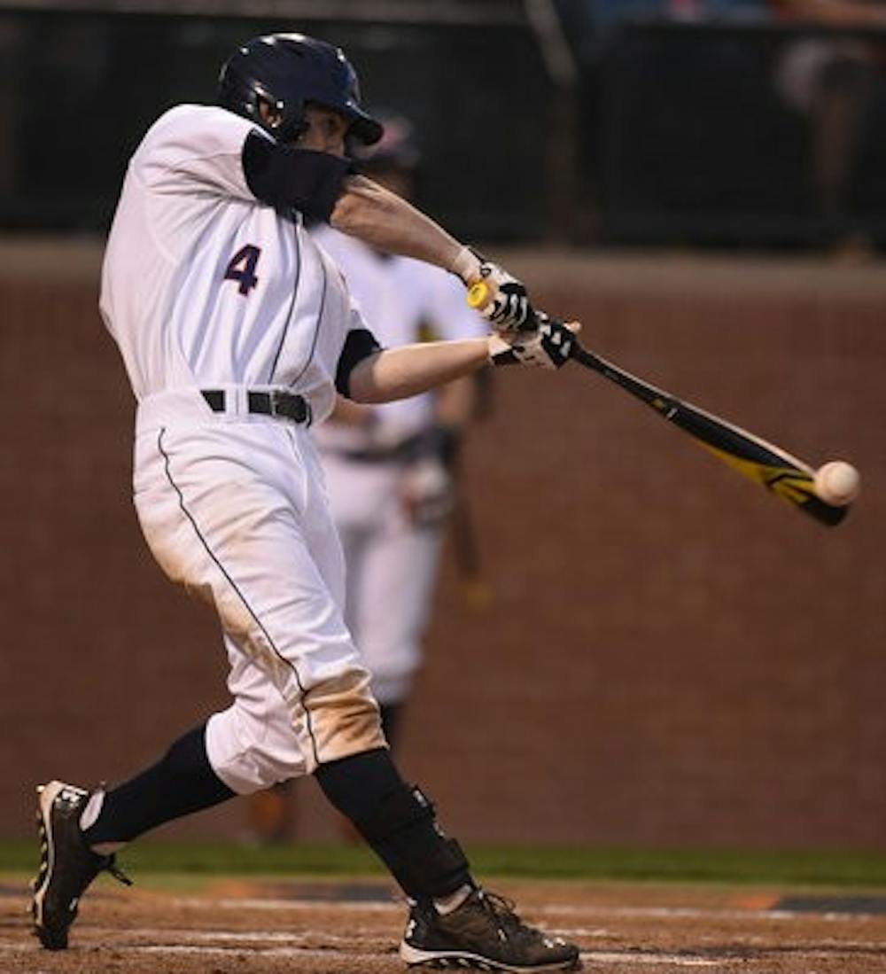 Ryan Tella hits against Troy. (Contributed by Zach Bland)