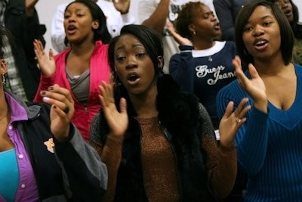 The Auburn University gospel choir rehearses Mondays and Wednesdays at 3 p.m. (Rebecca Croomes / PHOTO EDITOR)